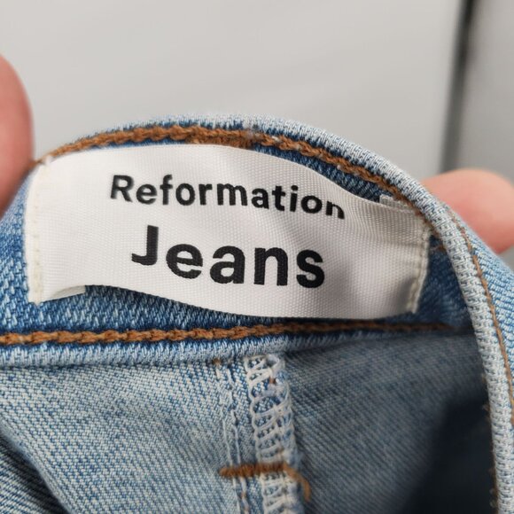 Reformation High Waisted Light Faded Jeans Denim Pants Women Size 30 Faded Wash - Picture 6 of 14